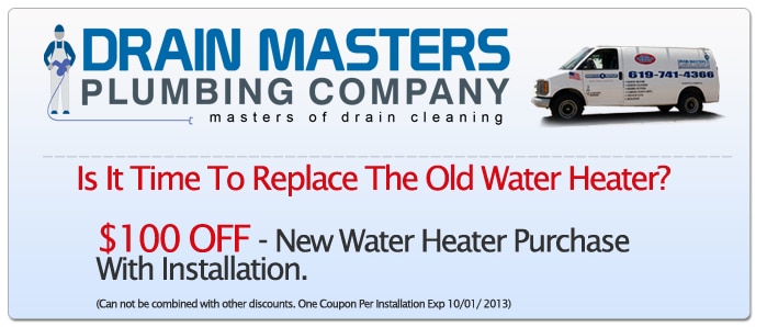 Water Heater Installation Discount Coupon San Diego, CA