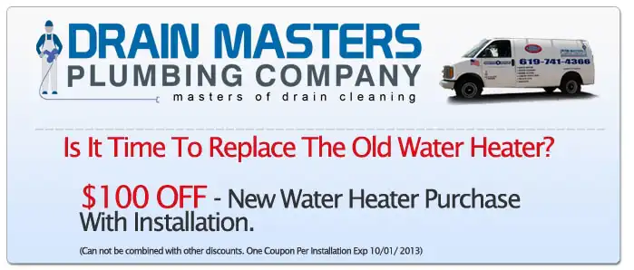 Water Heater Installation Discount Coupon San Diego, CA